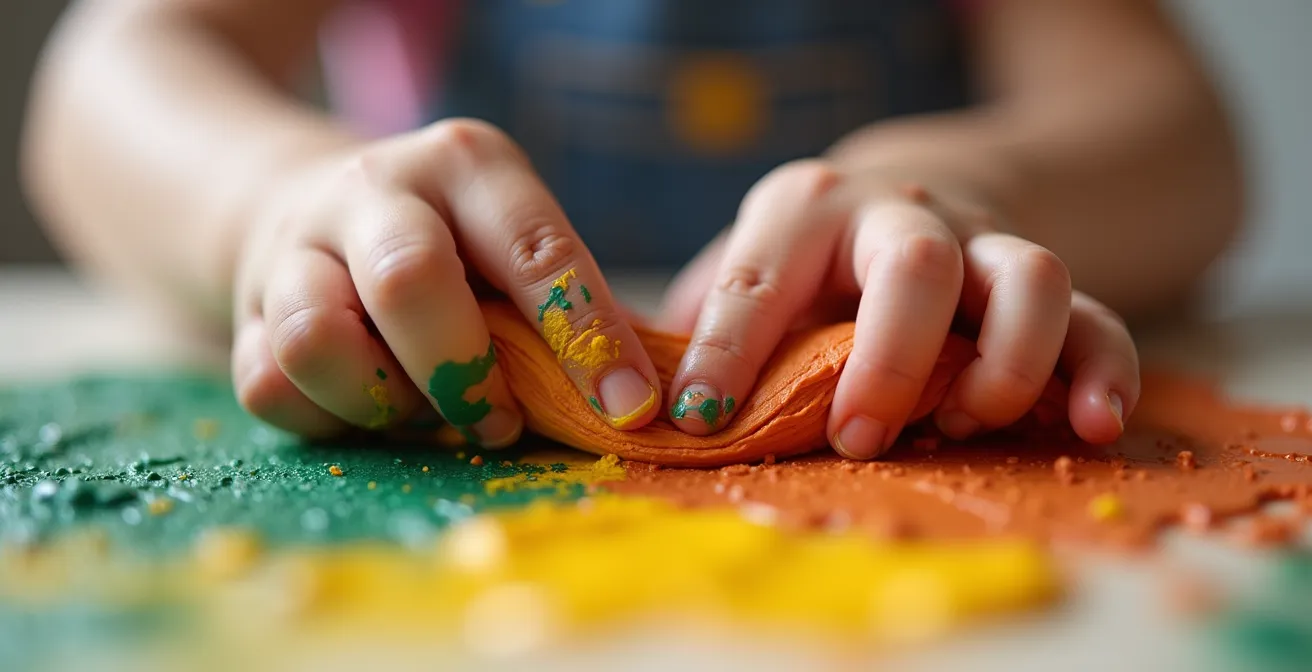 Child rediscovering joy in learning through creative play