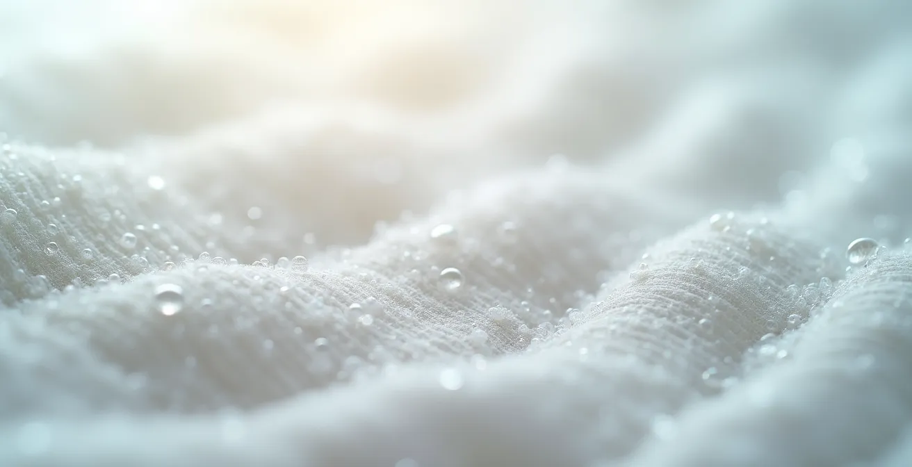 Organic cotton garment care process showing proper washing and drying techniques