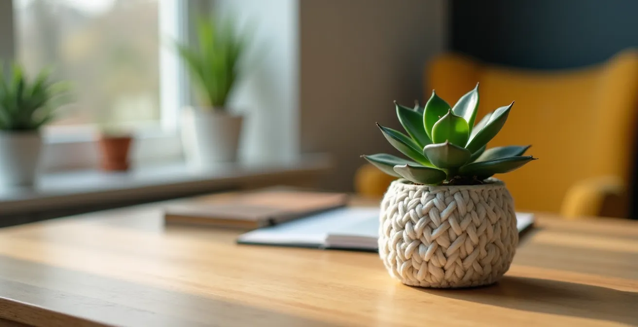 Study room with distinct focus and relaxation zones bathed in natural light