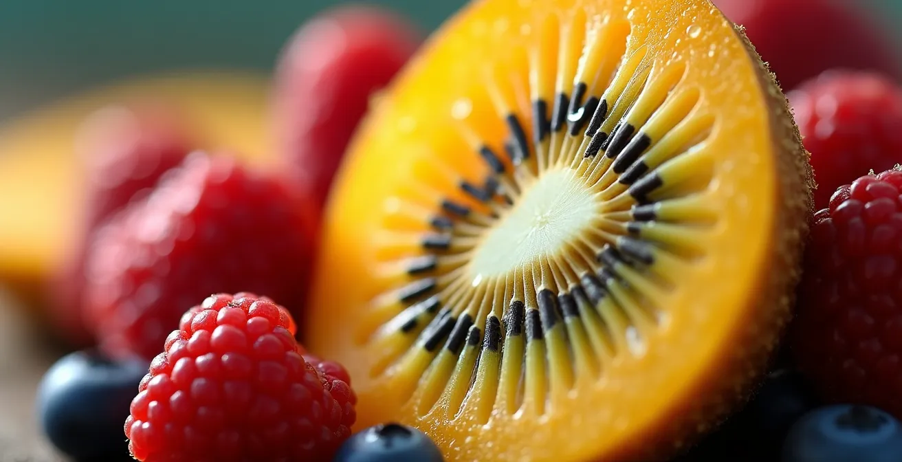 Visual comparison of nutrient absorption from whole foods versus supplements