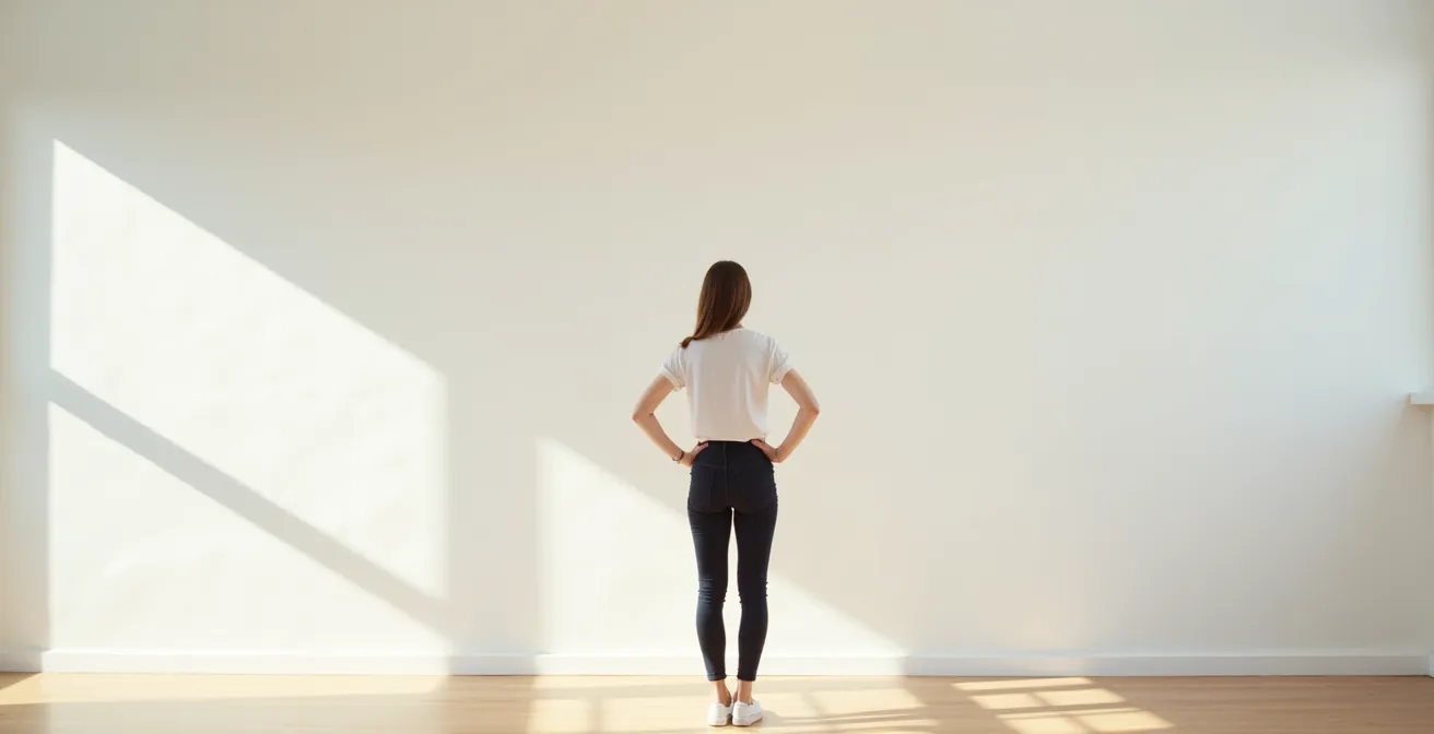 Parent in a moment of mindful pause in serene space
